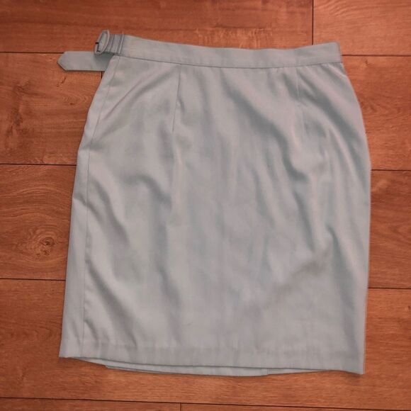 United Colors of Benetton Light Blue Wrap Skirt, Italian, Size IT 46/ US 10 - Picture 3 of 11